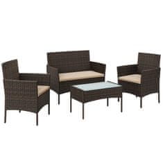 Songmics Vrtni namještaj set 99x54.5x81.5 cm smeđa