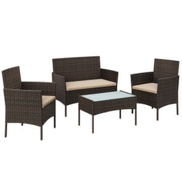 Songmics Vrtni namještaj set 99x54.5x81.5 cm smeđa