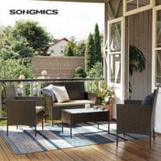 Songmics Vrtni namještaj set 99x54.5x81.5 cm smeđa
