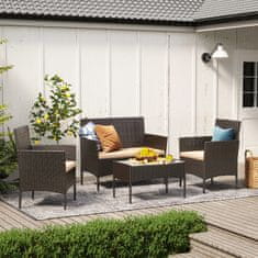 Songmics Vrtni namještaj set 99x54.5x81.5 cm smeđa
