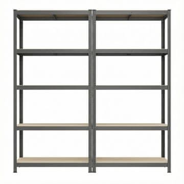 Songmics Set od 2 police za teške uvjete 40x90x180 cm srebrna