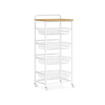 Songmics Kolica za posluživanje 4 razine 31.7x40x95 cm smeđa