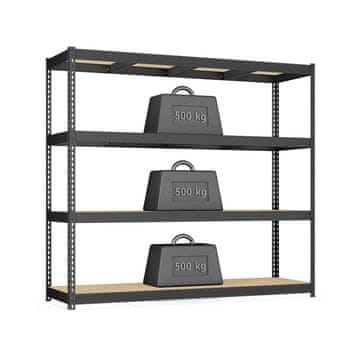 Songmics Čvrsta polica s 4 police 60x200x183 cm crna