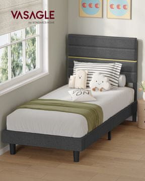 Songmics Okvir kreveta 202x90x110 cm Sivi