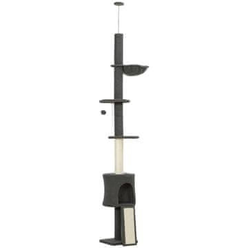 Homestar Mačji toranj podesive visine 30x25x220-240 cm sivi