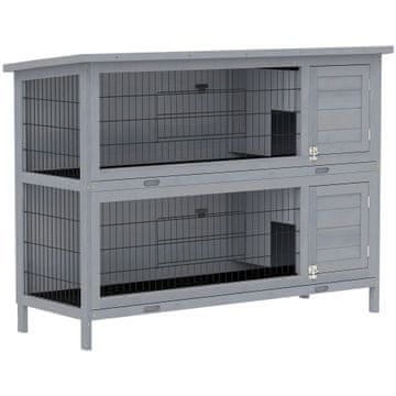 Homestar Kavez za zečeve 2 nivoa 136,4x50x93 cm siva