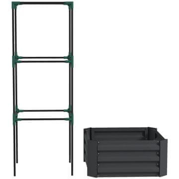 Homestar Povišeni vrtni krevet s rešetkom 61x61x140 cm tamnosivi