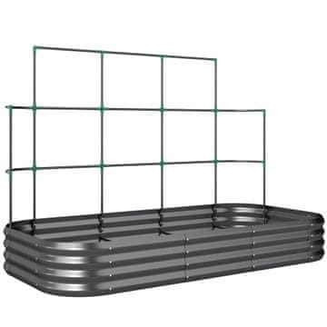 Homestar Povišeni vrtni krevet s rešetkom 220x110x150 cm tamnosivi