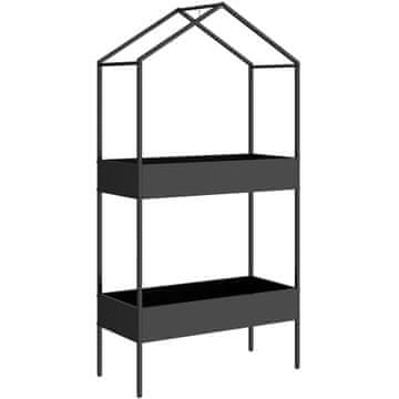 Homestar Stalak za biljke u obliku kuće 75x35x150 cm crni
