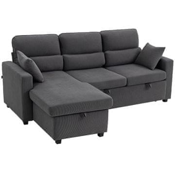 Homestar Kutna garnitura na razvlačenje s prostorom za pohranu 205x135x76 cm tamnosiva