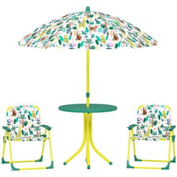 Homestar Dječji stol i stolice set 4 komada stol 49,5x50 cm zelena
