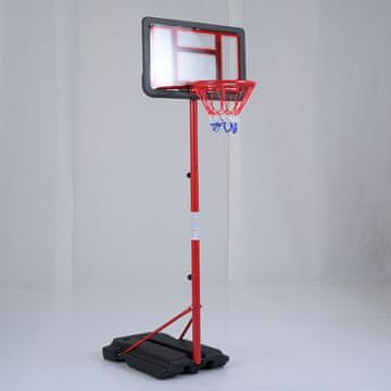 Costway Dječji košarkaški obruč podesive visine 95-155 cm s bazom za punjenje, crveni