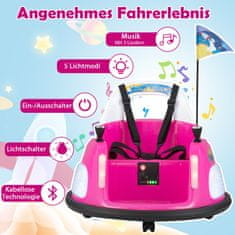 Costway Dječji električni auto za sudaranje 12V ružičasti