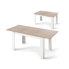 Costway Izvlačni stol za blagovanje 158x70x76 cm bijeli