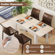 Costway Izvlačni stol za blagovanje 158x70x76 cm bijeli