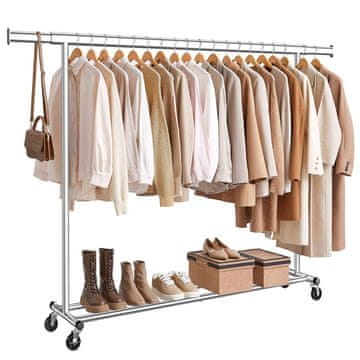 Songmics Stalak za odjeću, HSR175E01, 160-200x45x161.5 cm, srebrna