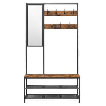 Songmics Stalak za kapute, garderobni stalak, 98x35x180 cm, crna