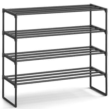 Songmics Stalak za cipele, 4 razine, 92x30x74 cm, crna