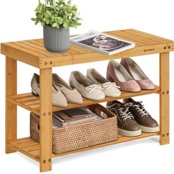 Songmics Klupa za cipele, 70x28.7x45.3 cm, smeđa
