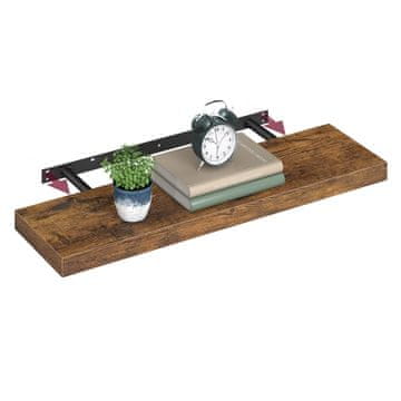 Songmics Zidna polica, LWS28BX, 80x20x3.8 cm, smeđa