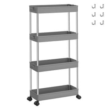Songmics Kolica za pohranu, 40x12.5x88 cm, siva