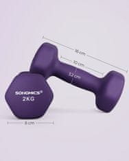 Songmics Set bučica, 2 x 2 kg, 16x8x7.5 cm, ljubičasta