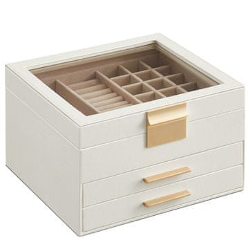 Songmics Kutija za nakit, 23.1x20.3x13.5 cm, bijela