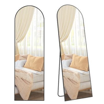 Songmics Ogledalo pune dužine, 160x50x1.3 cm, crno