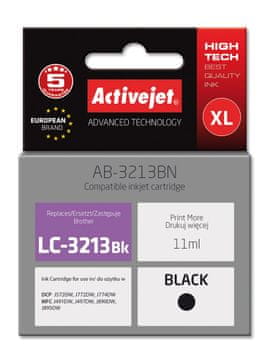 ActiveJet Activejet AB-3213BN tinta za Brother (zamjena za LC3213BK), 11 ml, crna