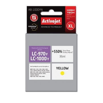 ActiveJet Activejet AB-1000YN tinta za Brother (zamjena za LC1000Y/LC970Y), 36 ml, žuta