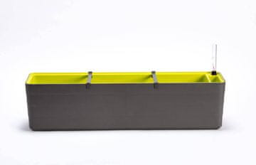 Urbalive URBALIVE BERBERIS pravokutna samonapajajuća posuda za cvijeće 80x20 cm, sivo-smeđa