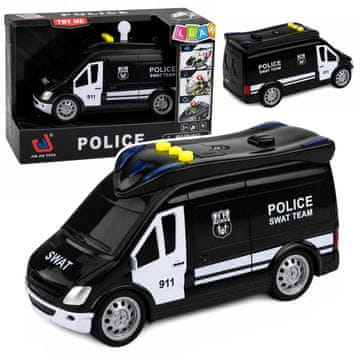 slomart LEAN TOYS Policijski kombi SWAT, crno-bijeli, sa svjetlima i zvukovima