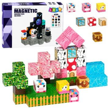slomart LEAN TOYS Magnetne kocke za gradnju, motivi, 50 kom