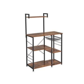 Songmics Kuhinjska polica 90x40x132 cm smeđa
