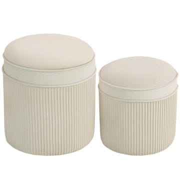 Homestar Set okruglih taburea za pohranu 36x36x41,5 cm, bijeli