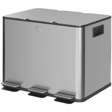 Homestar Kanta za smeće 3 pregrade 61.9x36.6x56.7 cm Srebrna
