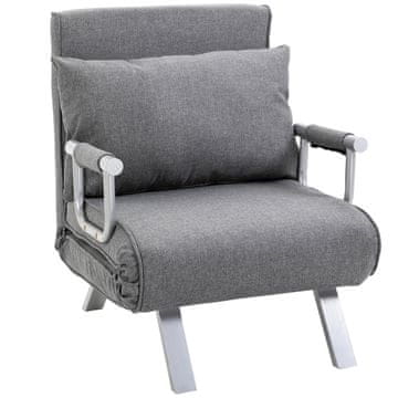 Homestar Fotelja na razvlačenje podesivi naslon 65x69x80 cm svijetlo siva