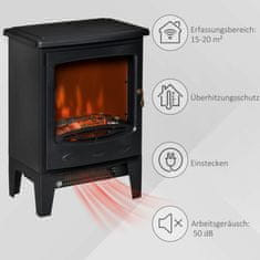 Homestar Električni kamin 39x26x54,8 cm Crni