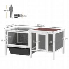 Homestar Kavez za zečeve 105x57.5x51.5 cm Sivi metal