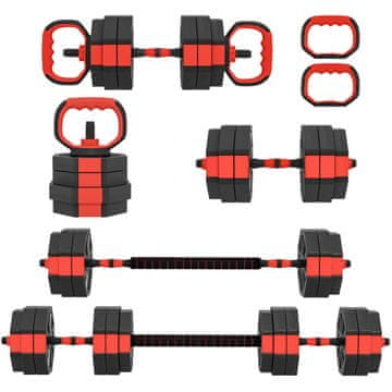 Homestar Set bučica podesiv 6-u-1 25 kg 125x18x18 cm crvena