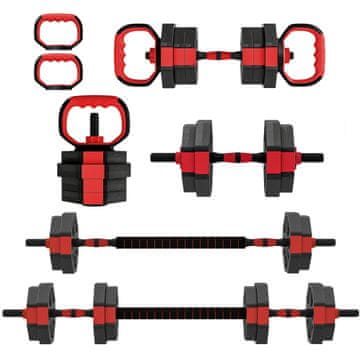 Homestar Set bučica 6-u-1 podesiv 15 kg 100x18x18 cm crveni