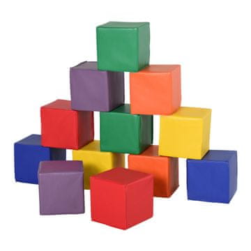 Homestar Set pjenastih građevnih blokova 12 komada 20x20x20 cm crvena i žuta