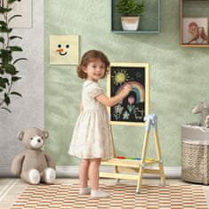 Homestar Dječji stalak za crtanje s dvije strane, bijela ploča i crna ploča, 48,5x46,5x70-97 cm, prirodni