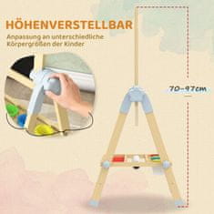 Homestar Dječji stalak za crtanje s dvije strane, bijela ploča i crna ploča, 48,5x46,5x70-97 cm, prirodni