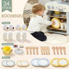 Homestar Drvena dječja kuhinja Set s perilicom posuđa 36x26x52 cm Plava