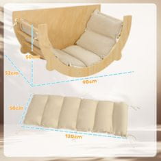 Homestar Penjalica Luk 3u1 s jastukom 90x52x50 cm Prirodno drvo