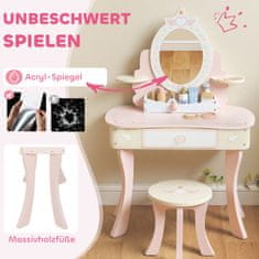 Homestar Dječji toaletni stol i stolica set 59,8x29,6x89,8 cm ružičasta