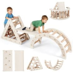 Costway 5-u-1 Montessori igračka za penjanje s dvostrukim ljestvama, kava