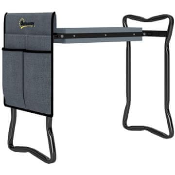 Homestar Vrtna klupa za klečanje 58x28x49 cm siva sklopiva