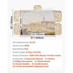 VEVOR Rotirajuća ploča za slagalice s 5 ladica i poklopcem 104.5x76.3x3.6 cm